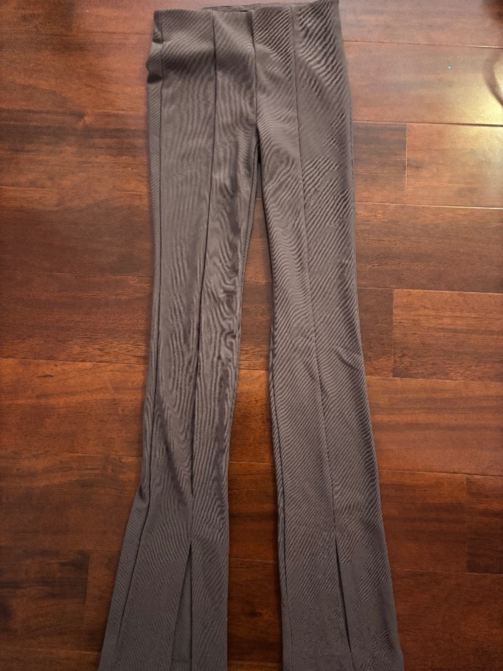 Zara Gray Split Hem Flare Pants Women's XS High Waist Pants